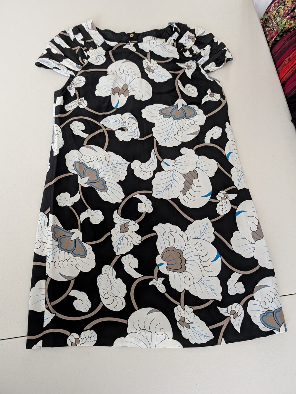 tibi vintage silk shift mini dress